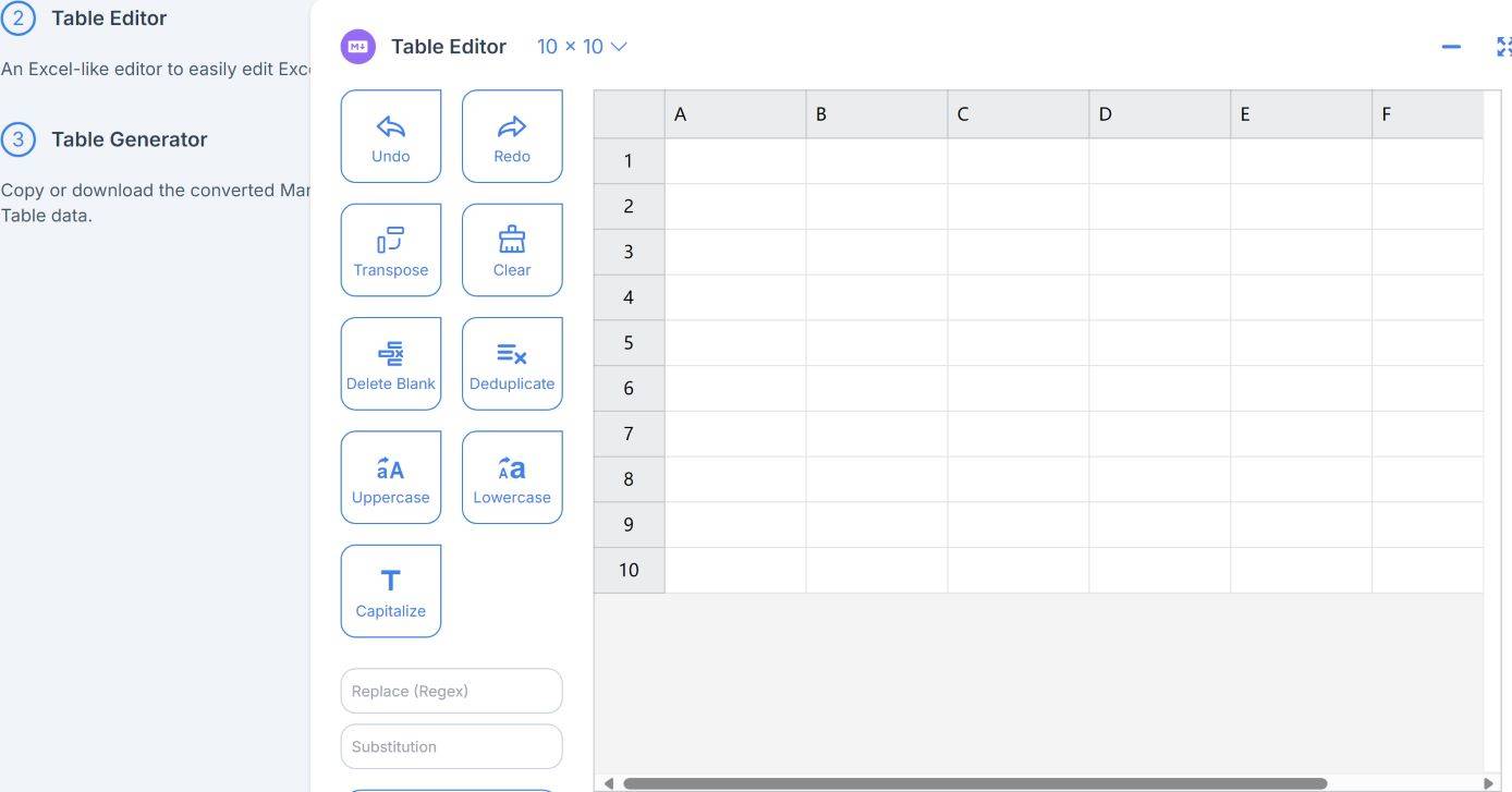 TableConvert 在线表格转换工具